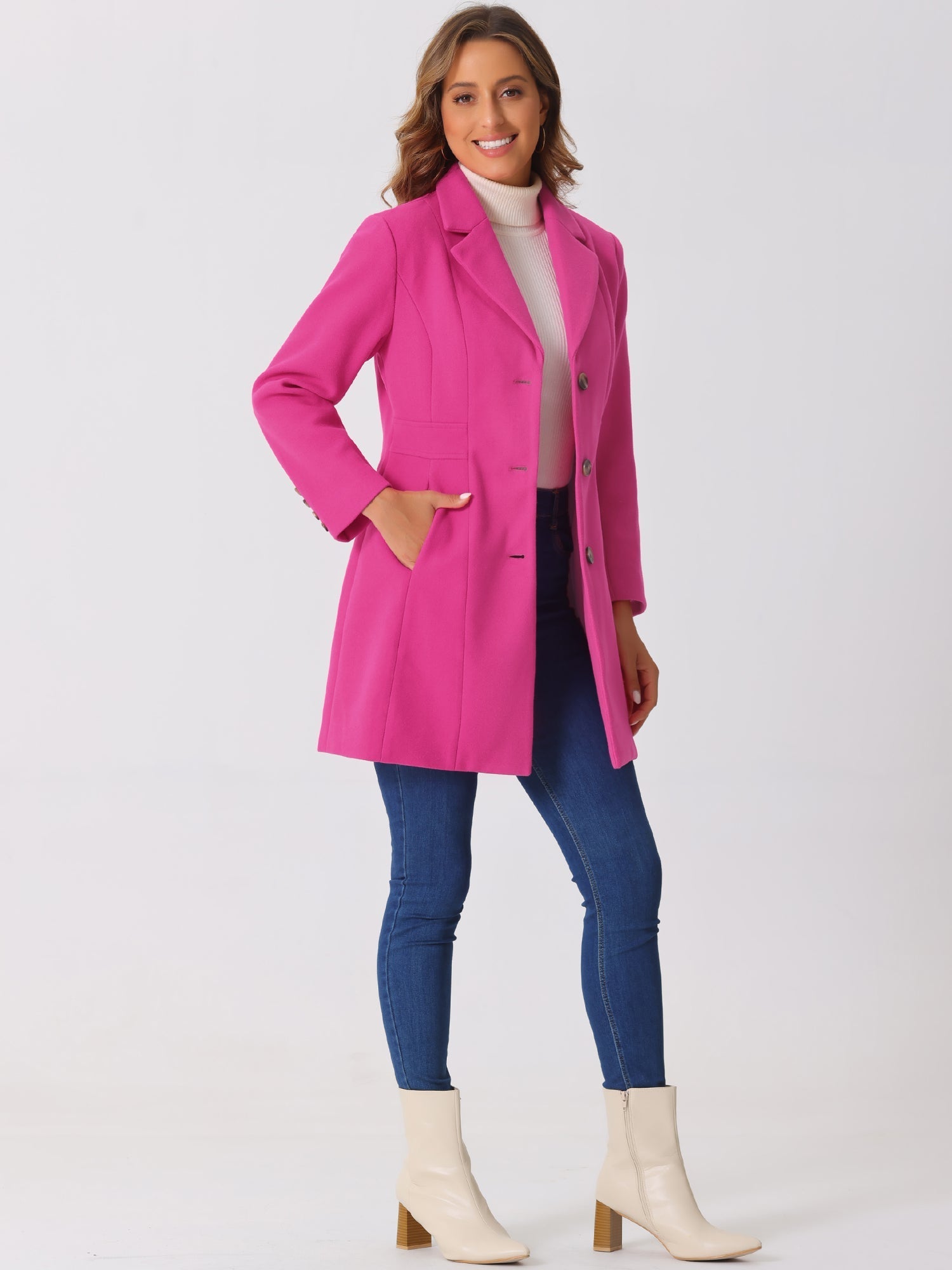 Amelia – Płaszcz zimowy damski | Długi fason z guzikami