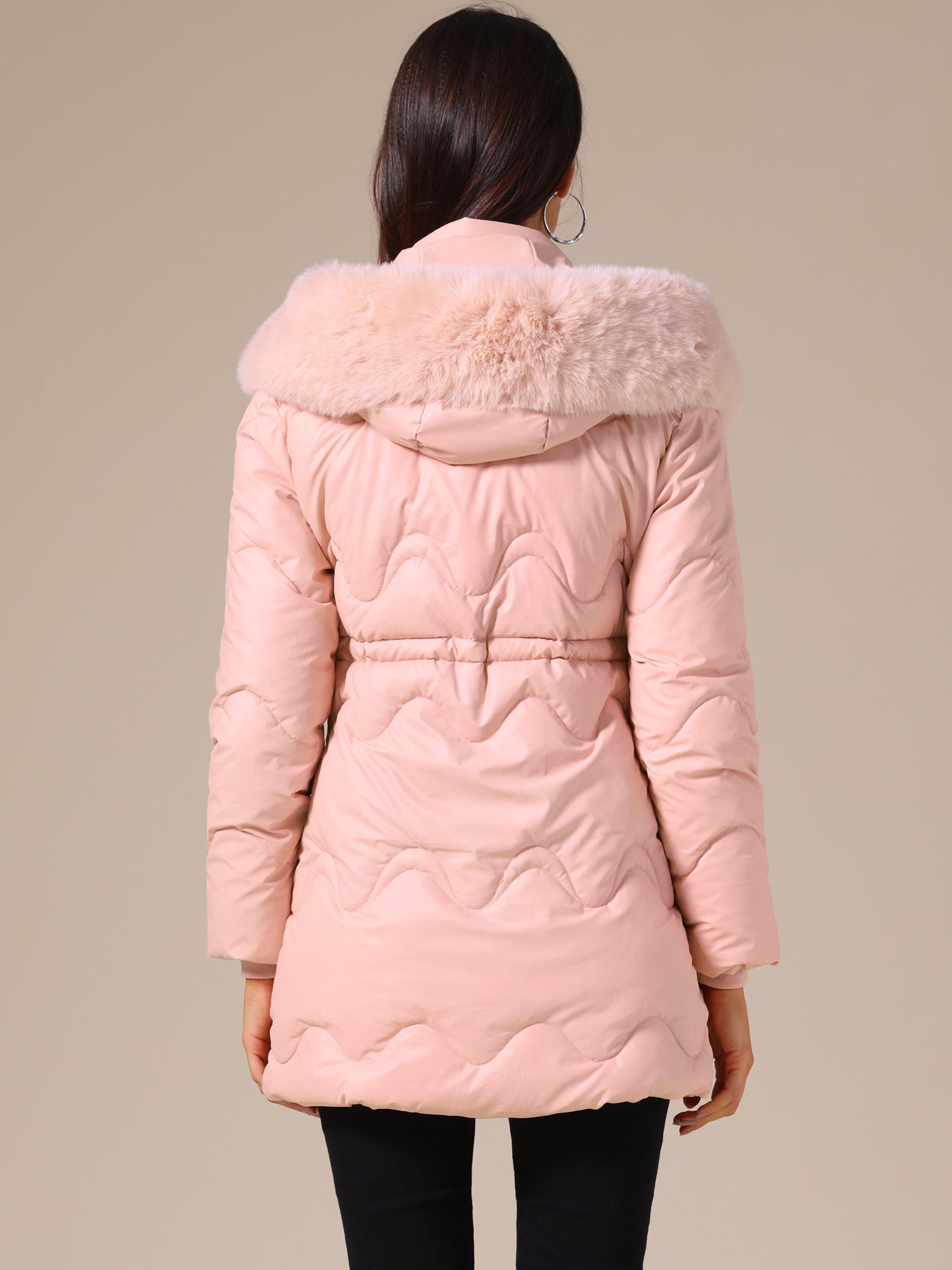 Kurtka Zimowa Damska | Z kapturem i wiązaniem w pasie